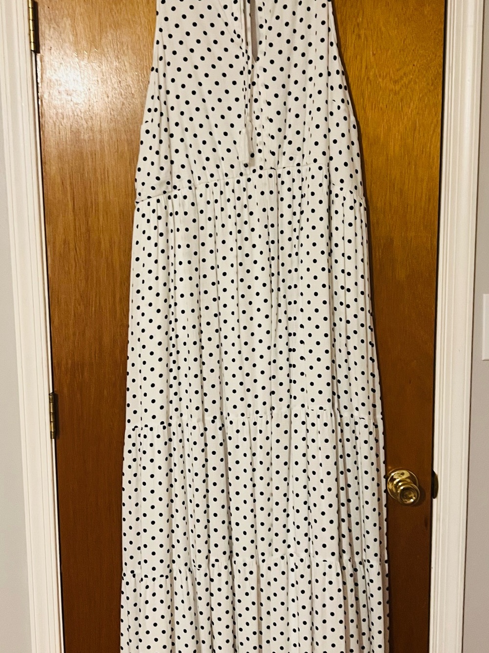 torrid White Maxi Dress with Black Polka Dots